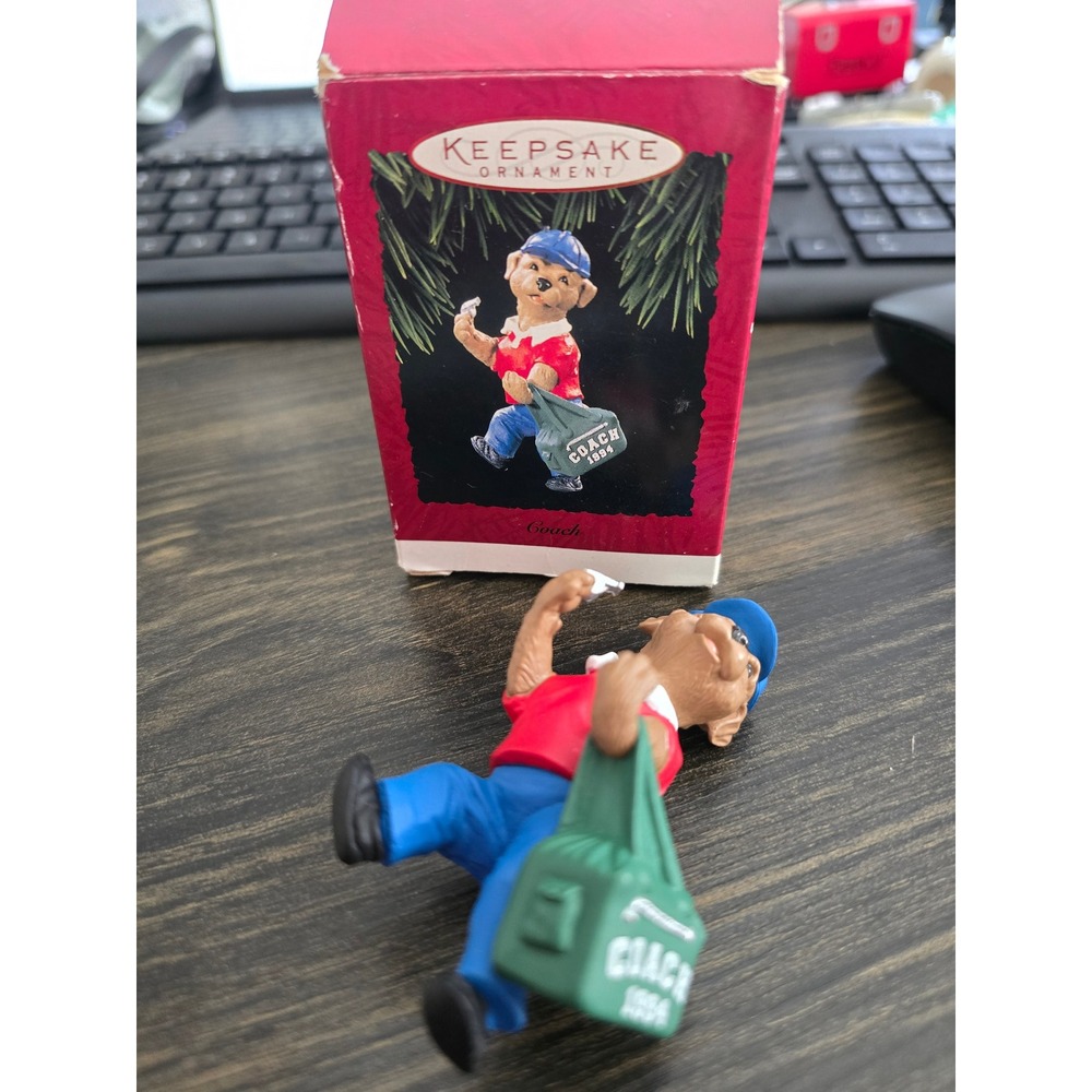 Hallmark Keepsake Ornament 1994 Coach Bear Vintage Sports Whistle with Box